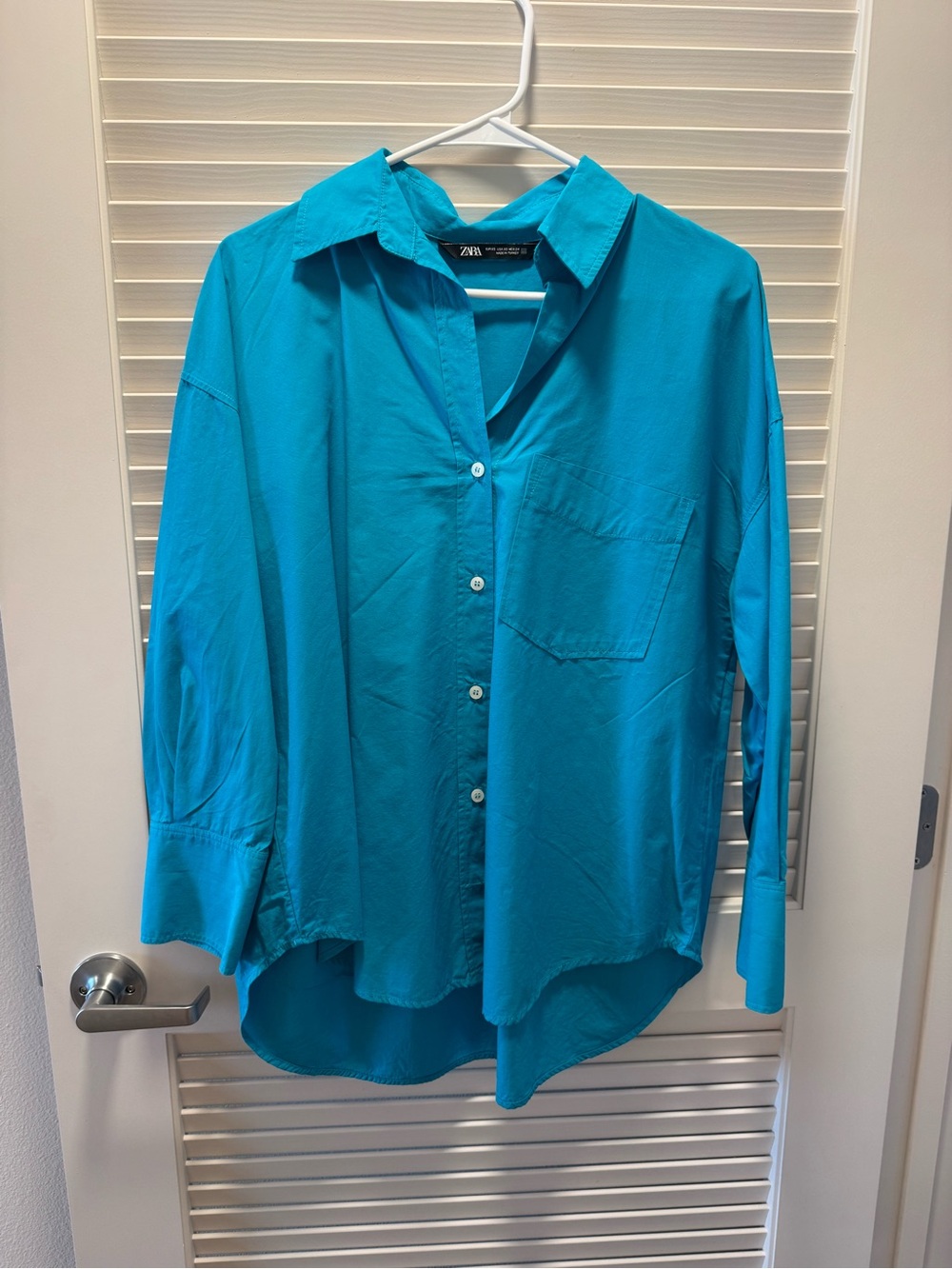Zara Bright Teal Collared Shirt